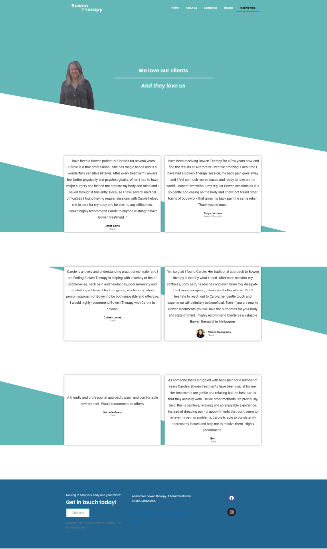 Bowen therapy Testimonail